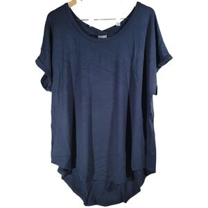 Zim & Zoe Active Navy Blue T Back Solid V Neck Tunic Top Plus Size 18‎ 20